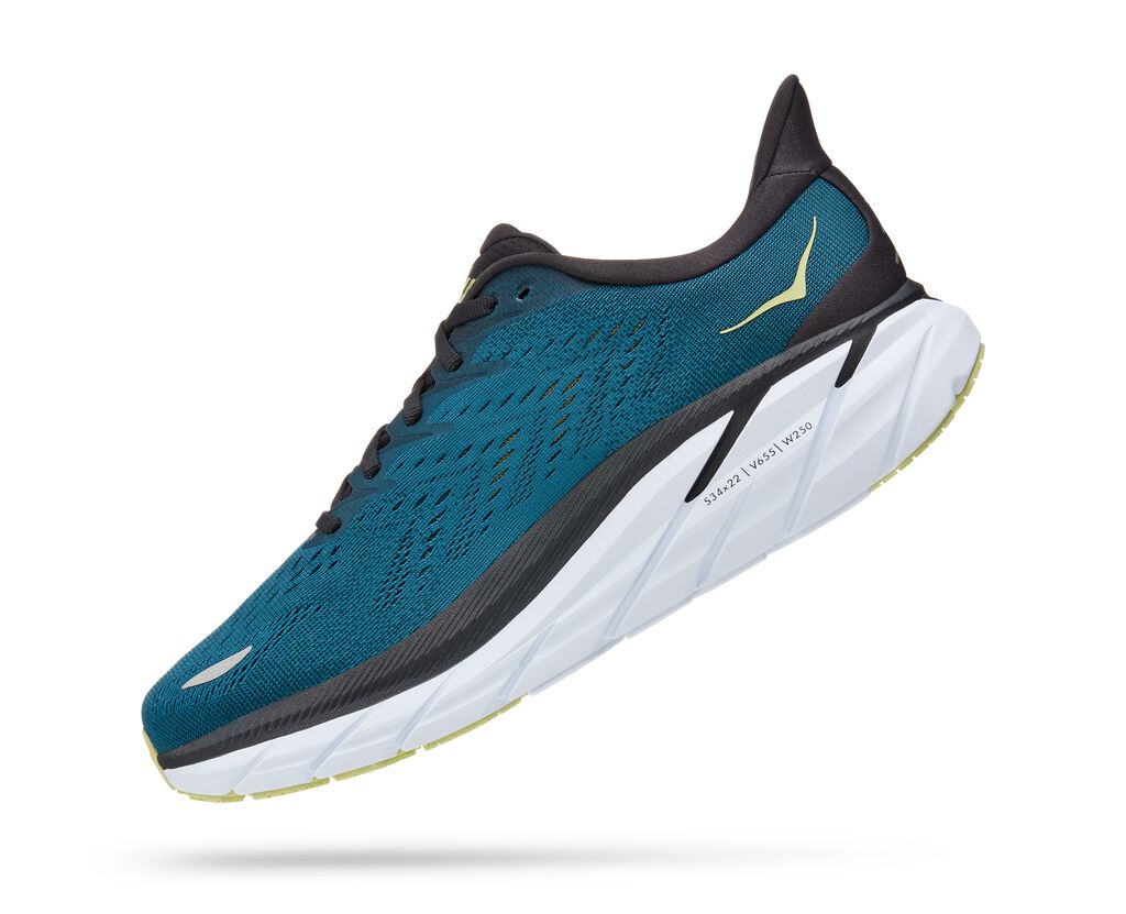 Hoka One Clifton 8 Green Athletic cushioned shoes men’s size 12 Hoka One One Mens Clifton 8 Green Running Shoes Sneakers  main image 2