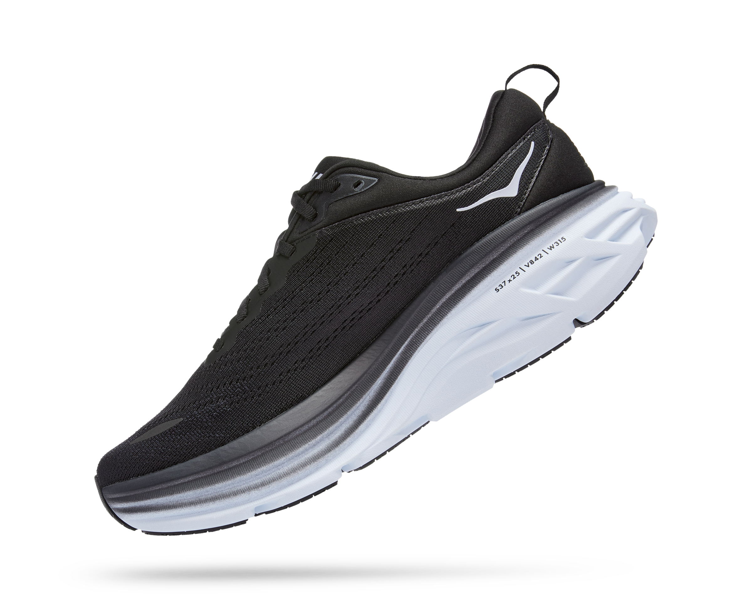 HOKA Bondi 8 Wide Men’s Running Shoes – Black/White – Size 11 2E HOKA Men main image 3